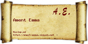Ament Emma névjegykártya