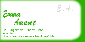 emma ament business card